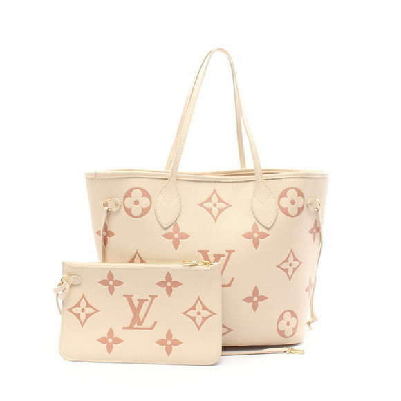 Louis Vuitton Neverfull Tote Bag Empreinte Beige Rose Pink Trianon - Picture 1 of 7